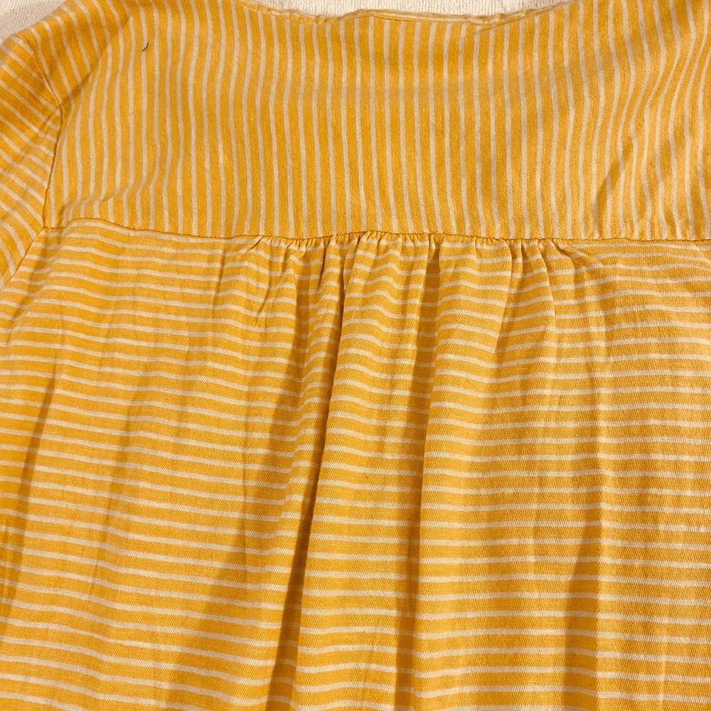 Style & Co. Ladies Sunflower Yellow Long Sleeve Striped Top. V Neck 3 Buttons - Picture 12 of 12